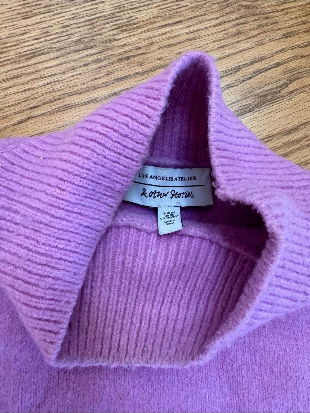 & Other Stories Lilac Ribbed Turtleneck Sweater